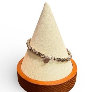 Tiffany & Co. Silver, 925 & 14k Gold Twisted Rope Bracelet